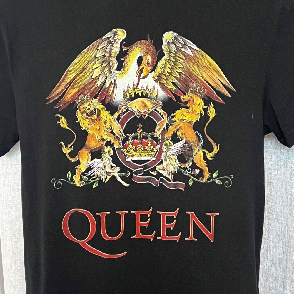 Queen Band T Shirt Black Phoenix Crown Graphic Official Merch Size L Dated 2021